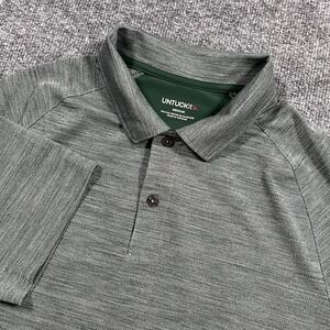 UNTUCKit Polo Shirt‎ Mens Medium Green Heathered Performance Stretch Golf Casual